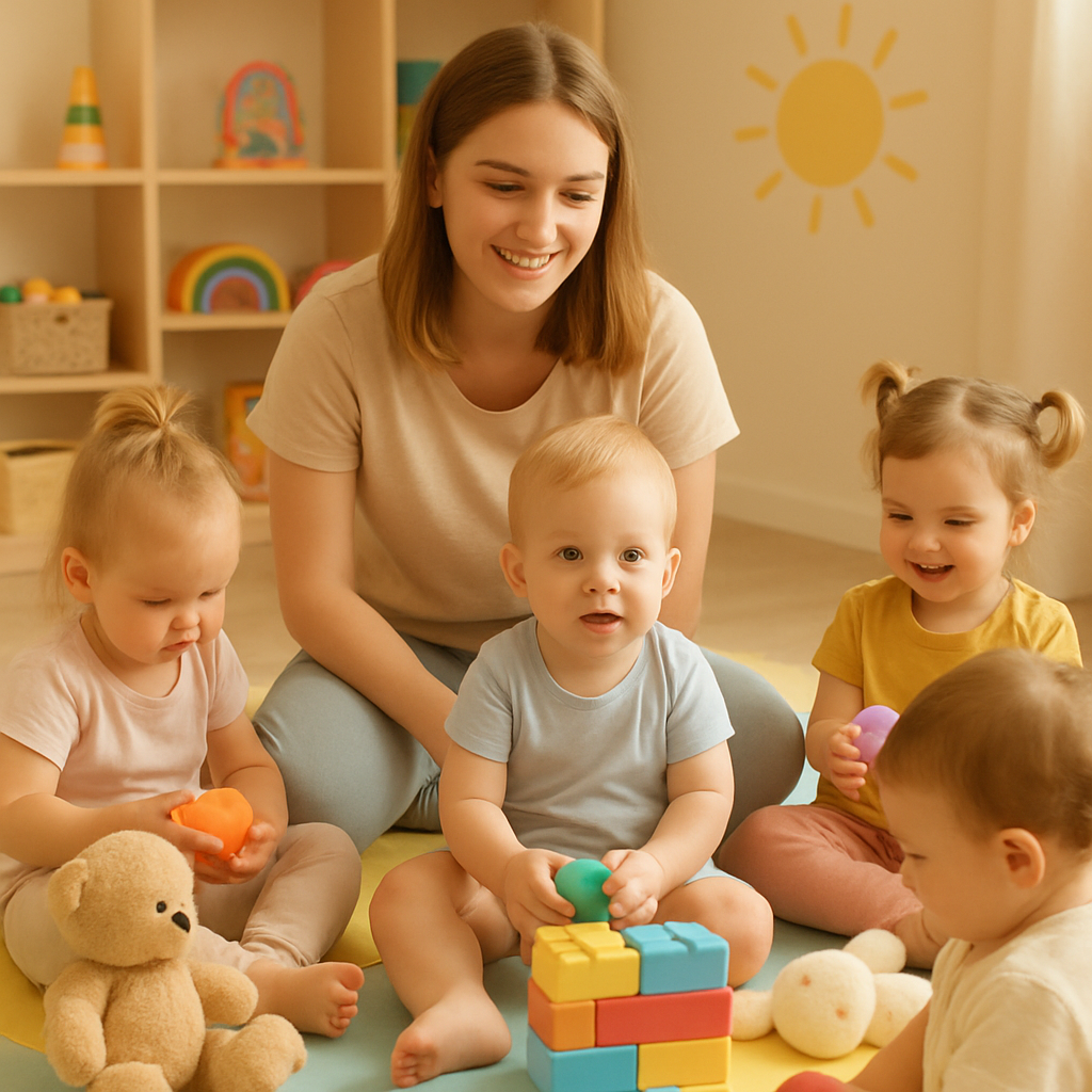 Małe dziecko na zajęciach sensorycznych