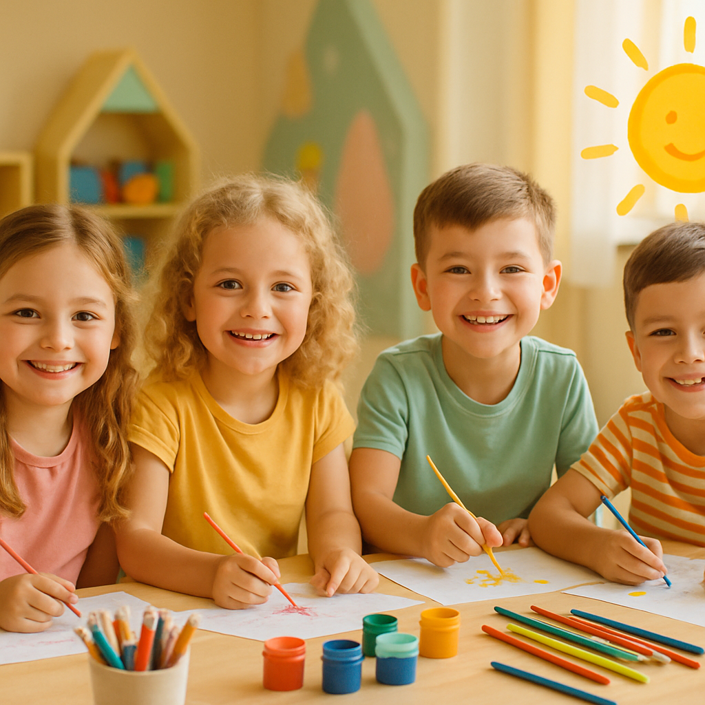 Dziecko malujące farbami